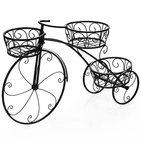 Costway Tricycle Plant Stand Flowerpot Cart Holder Parisian Style Displaying